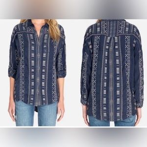 Johnny Was “Kiki” embroidered button down shirt. New with tags.